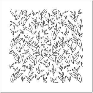 floral leaves grid pattern 3 Posters and Art